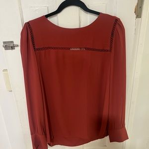 Loft Burnt Orange Blouse Size Large
